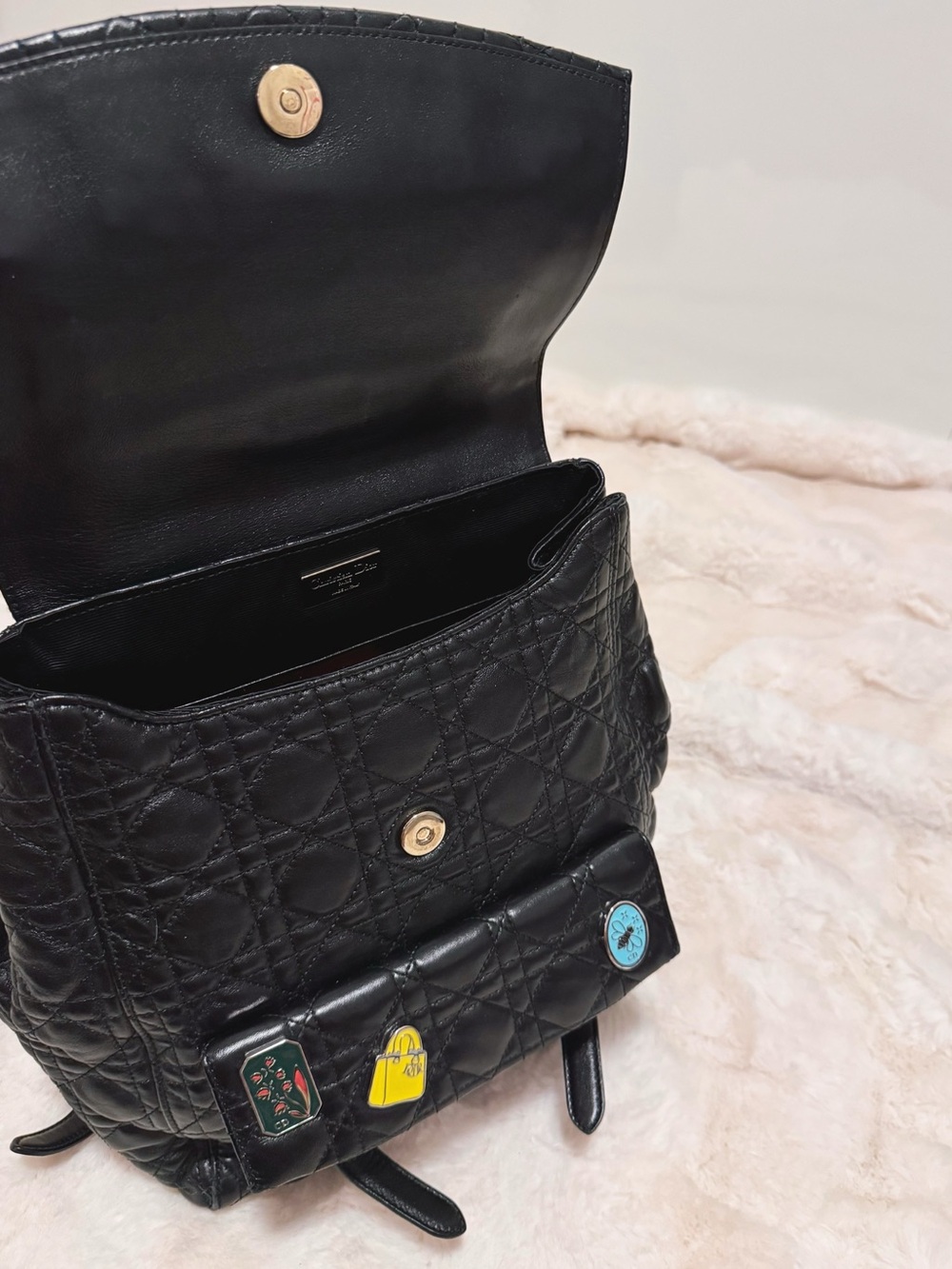 Dior Stardust Charm Medium Black Cannage Leather Backpack - Picture 7 of 9